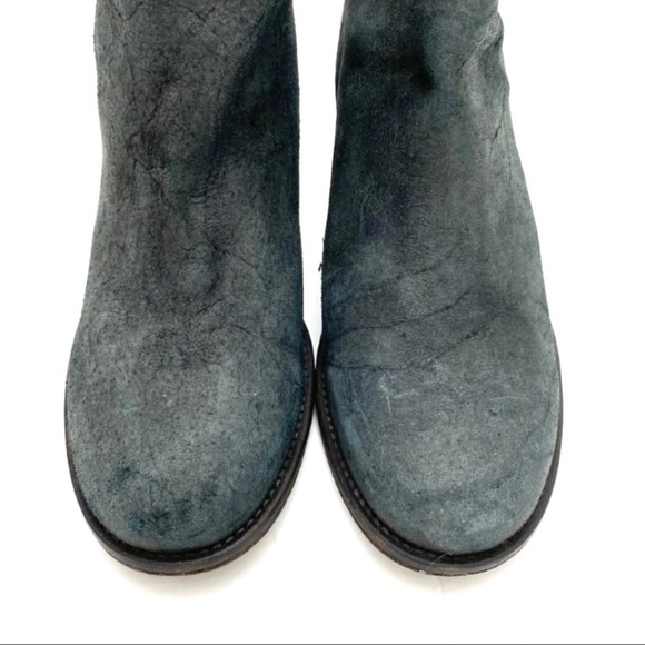 HUMANOID Suede Leather Classic Ankle Bootie in Metallic Gray - Picture 3 of 10